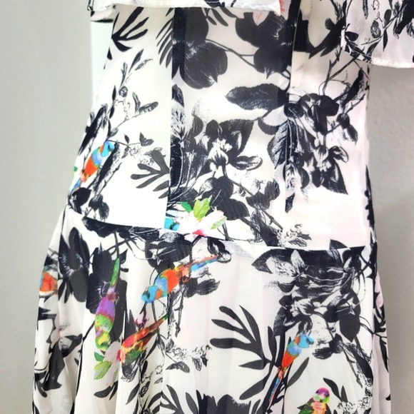 ALI & JAY FLOUNCE FLORAL BIRD PRINT HI-LO MAXI DRESS SPAGHETTI STRAP Size S - Picture 11 of 12